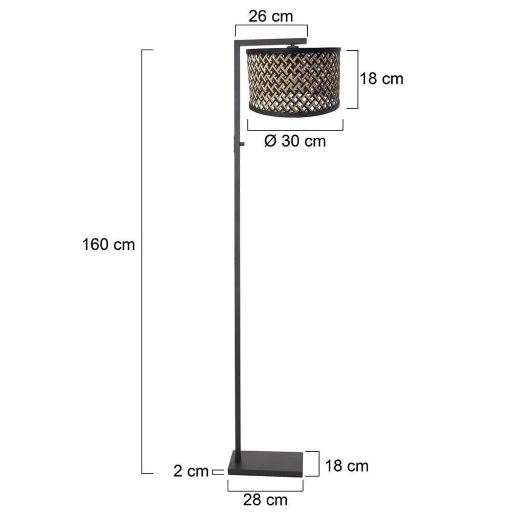 Floor lamp Stang black with bamboo shade Steinhauer 8712746172041