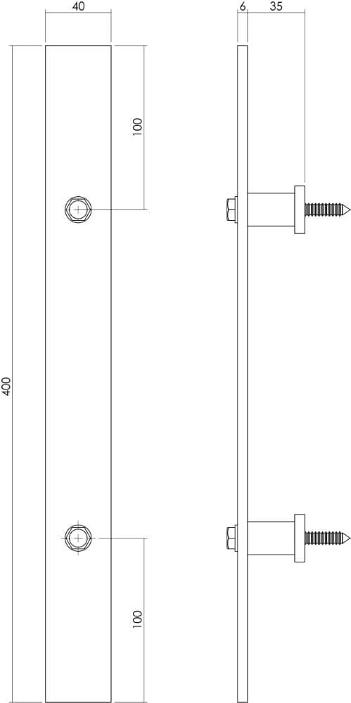 Tight door handle Gripon 40x4cm stainless steel Intersteel 8714186448359