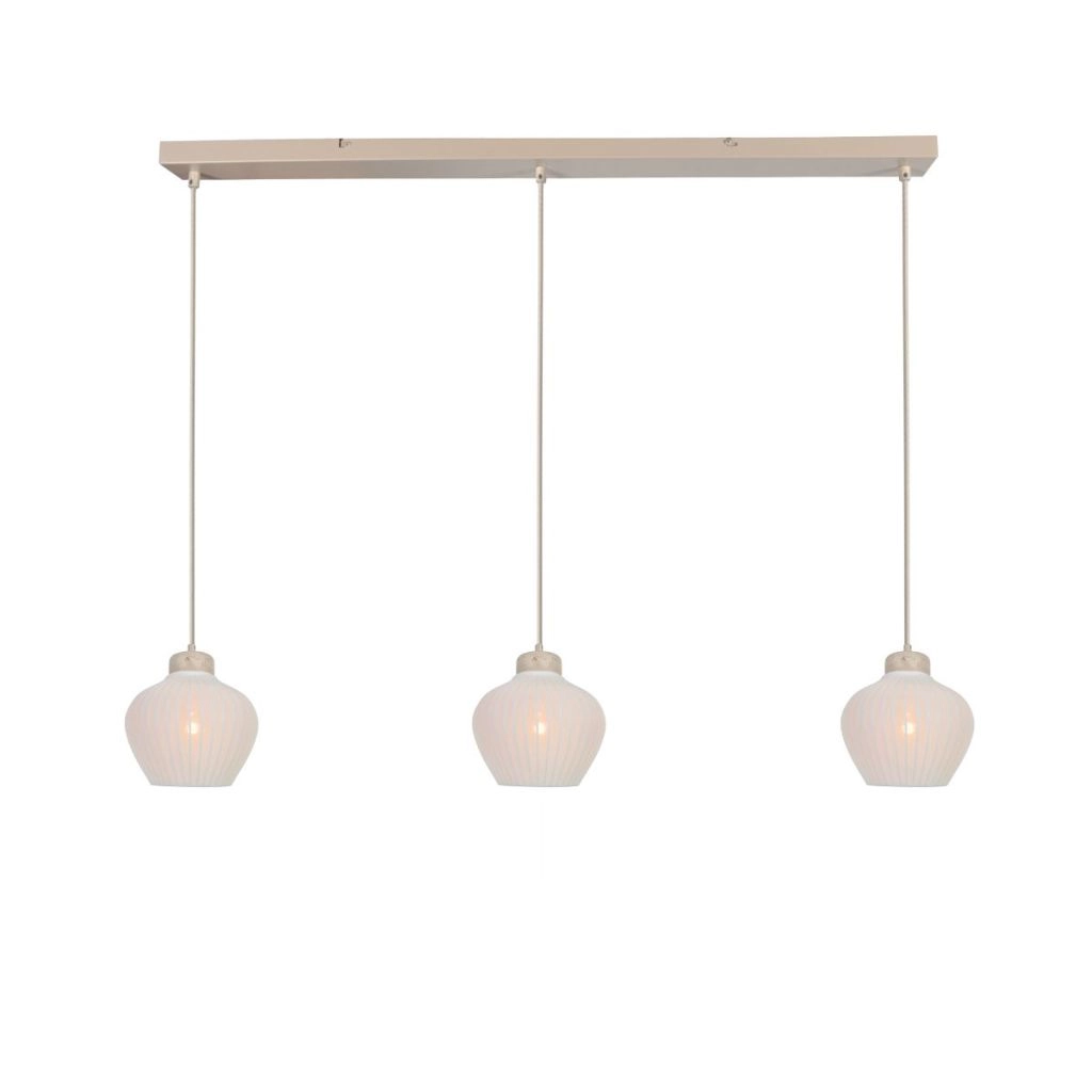 3-light pendant lamp Travino Sand brown