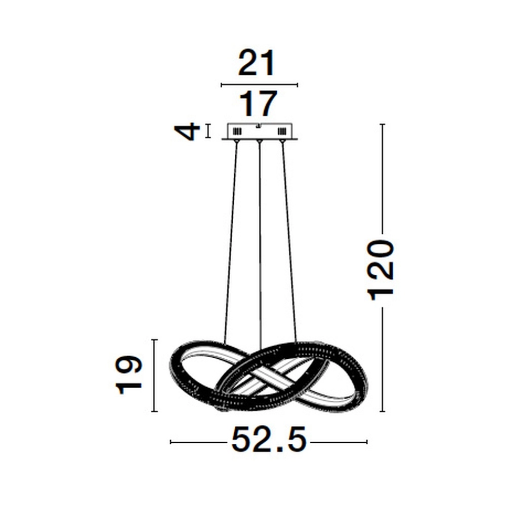 Pendant lamp Medora Curl gold 52.5cm Lyora 5212017433428