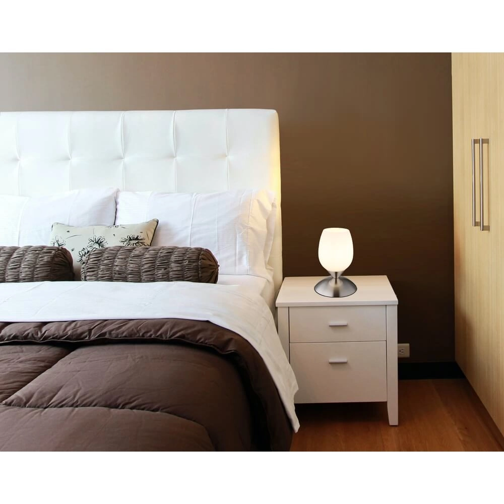 Table lamp Kuwaita nickel with white glass Globo 9007371446988