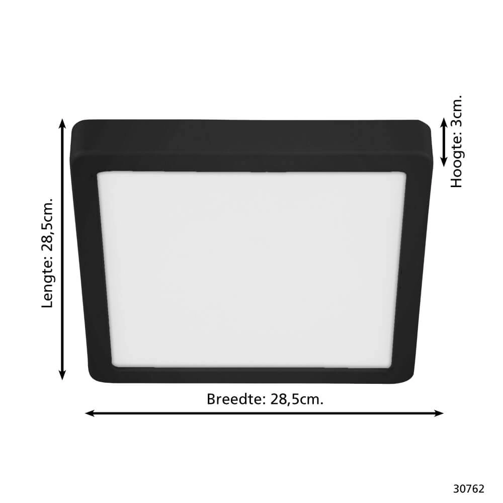 Square ceiling lamp Fueva 5 4000K black Eglo 9002759307622