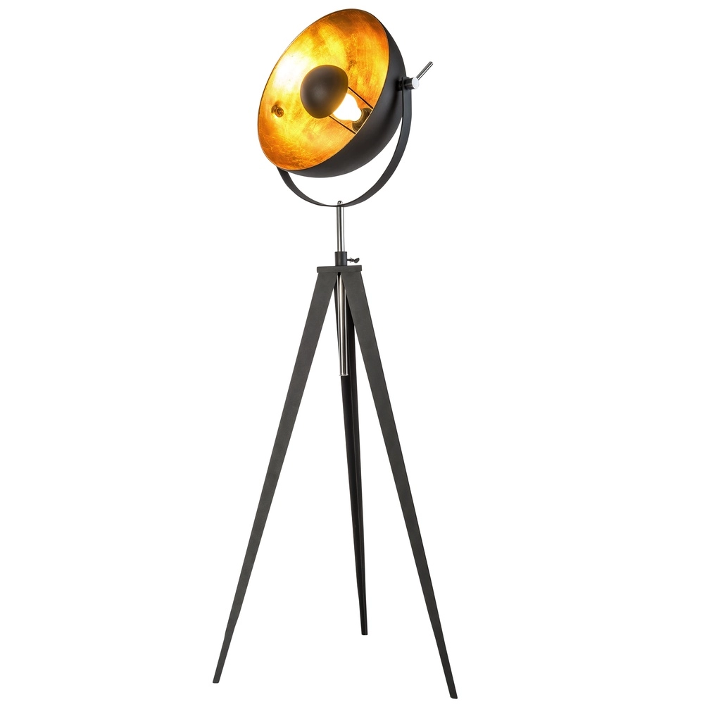 Industrial tripod floor lamp Bowy Black