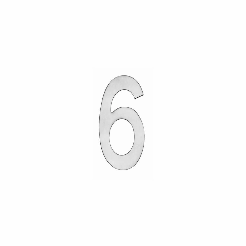 House number 6 Numbra 15cm stainless steel