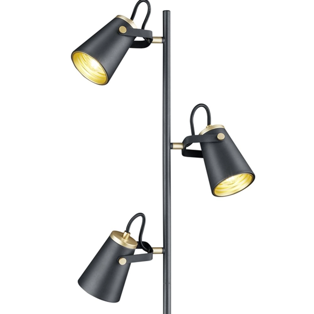 Reading lamp Edward 3-light black with gold Trio 4017807390148