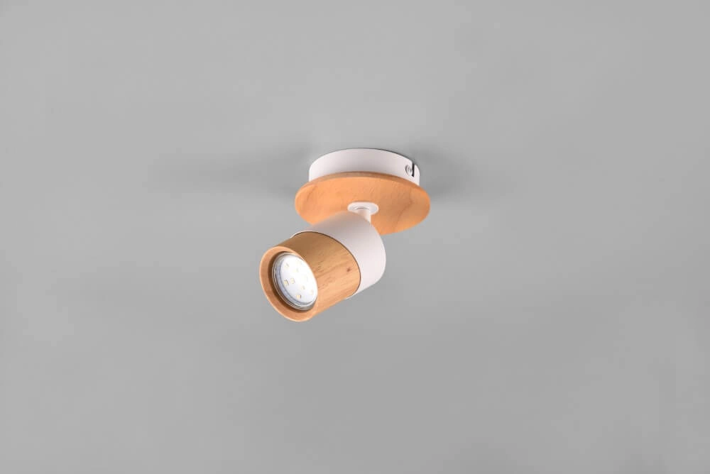 Ceiling lamp wood with white Aruni Trio 4017807585315