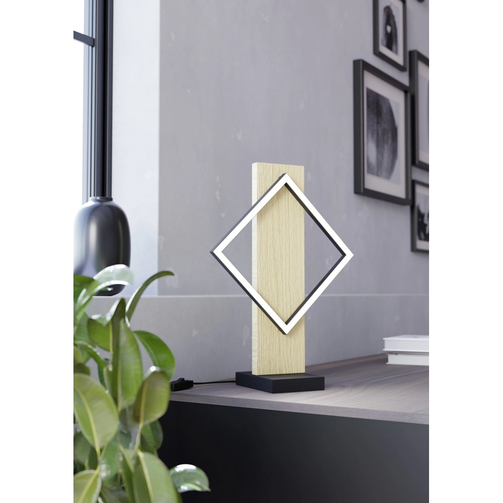 Design table lamp Boyal black with wood Eglo 9008606351923