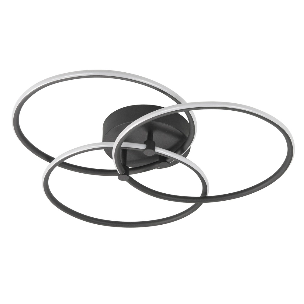 Ceiling lamp Circles design black Ø 49cm