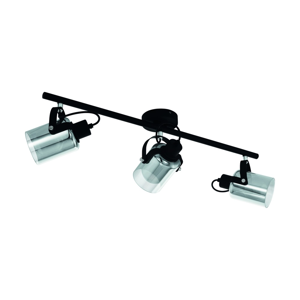 Ceiling lamp Berregas 3-light black with chrome