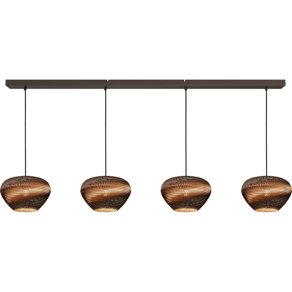 4-light pendant lamp Cartone with Think Paper hoods