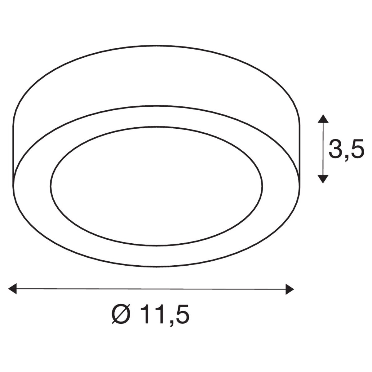 Ø 11.5cm Ceiling lamp Senser 4000K SLV 4024163248501