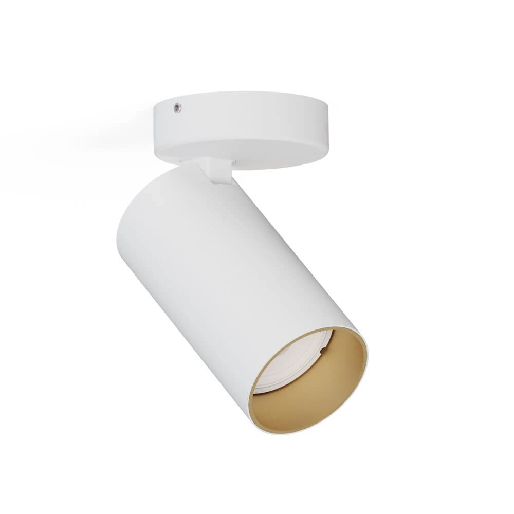 Tiltable surface-mounted spot Mono white with gold