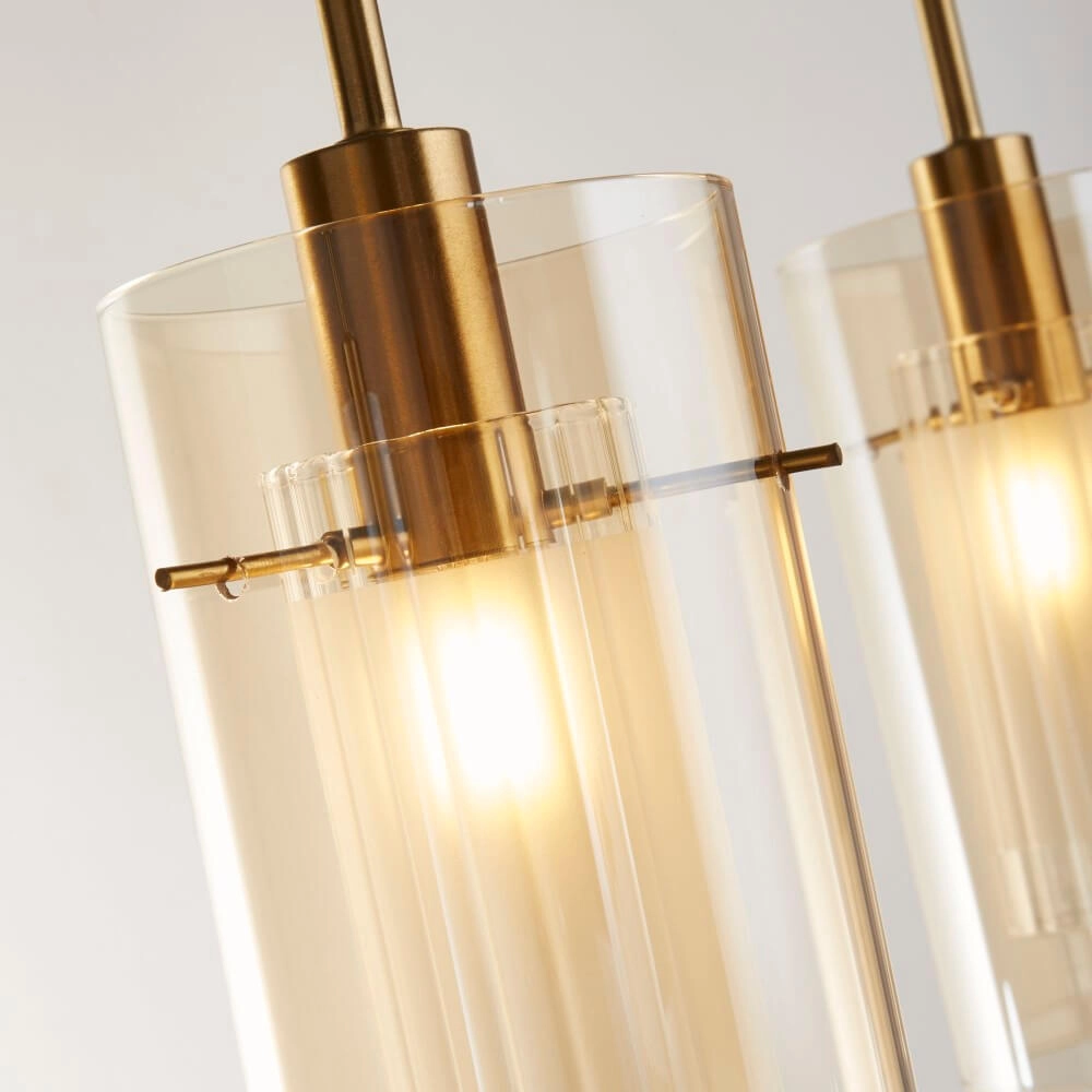 3-light hanging lamp Duo 3 gold Searchlight 5053423247106