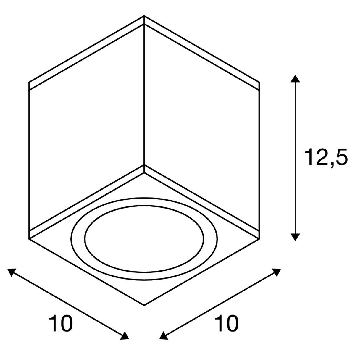 Surface mounted spot Enola Square M Down anthracite SLV 4024163235785