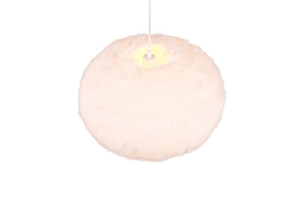 Fabric pendant lamp Furry cream Ø 50cm Trio 4017807600117