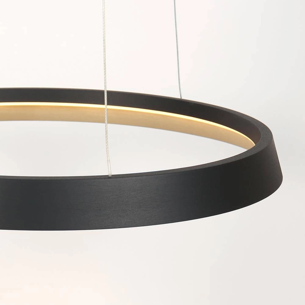 Sleek pendant lamp Ringlux black Ø 60cm Steinhauer 8712746171976