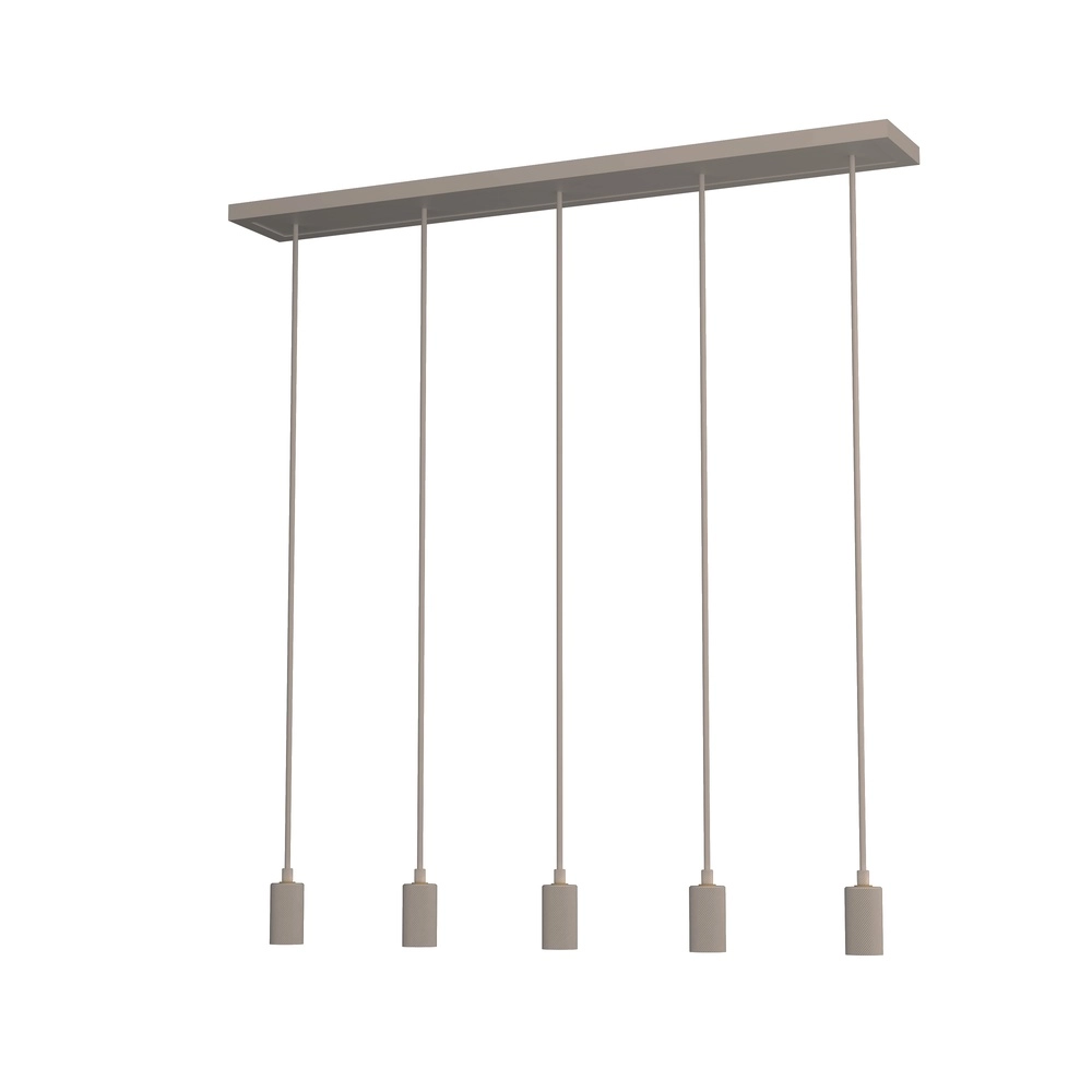 Sand brown pendant lamp Madox 5-light straight