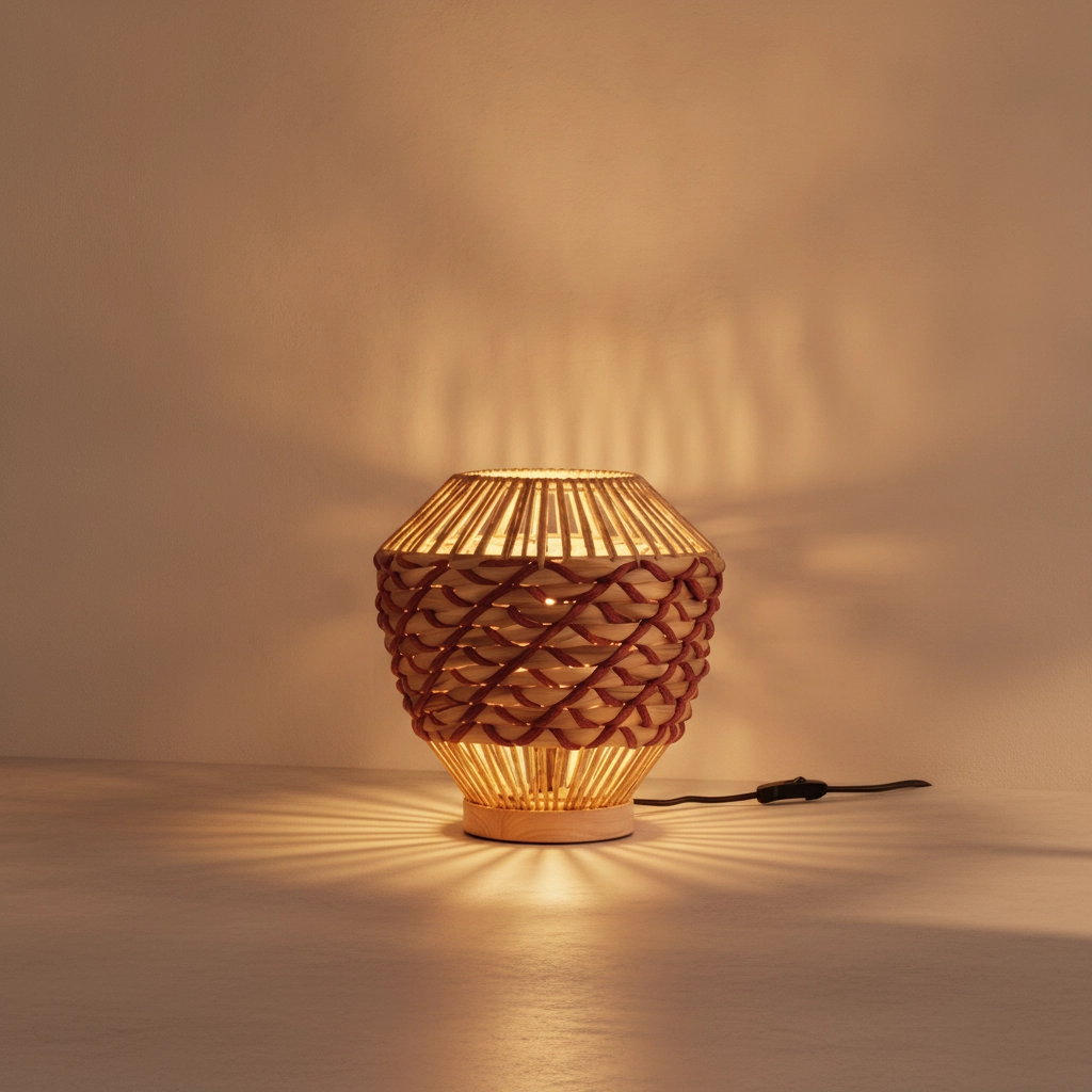 Table lamp Mapi Ø 29cm red with brown