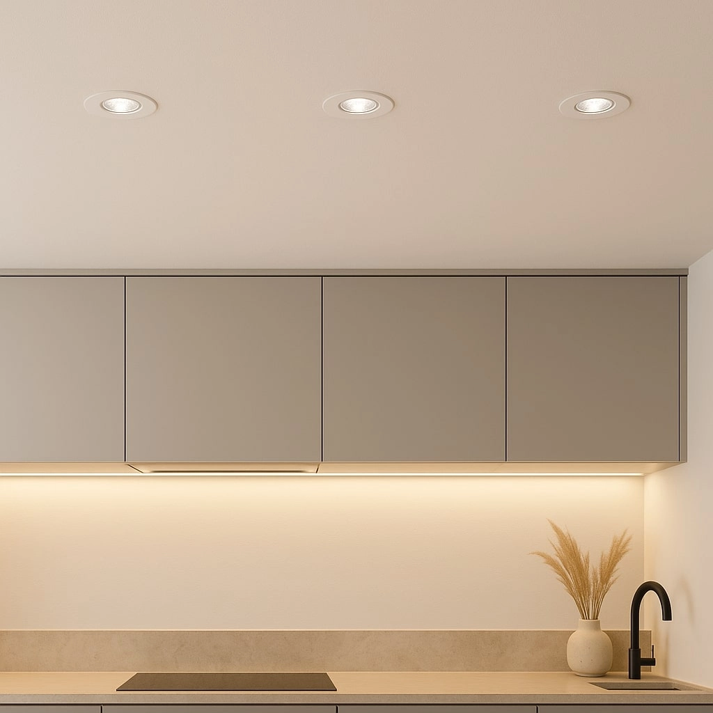 White recessed spotlight EvoFire GU10 - round Lyora 5055788228325