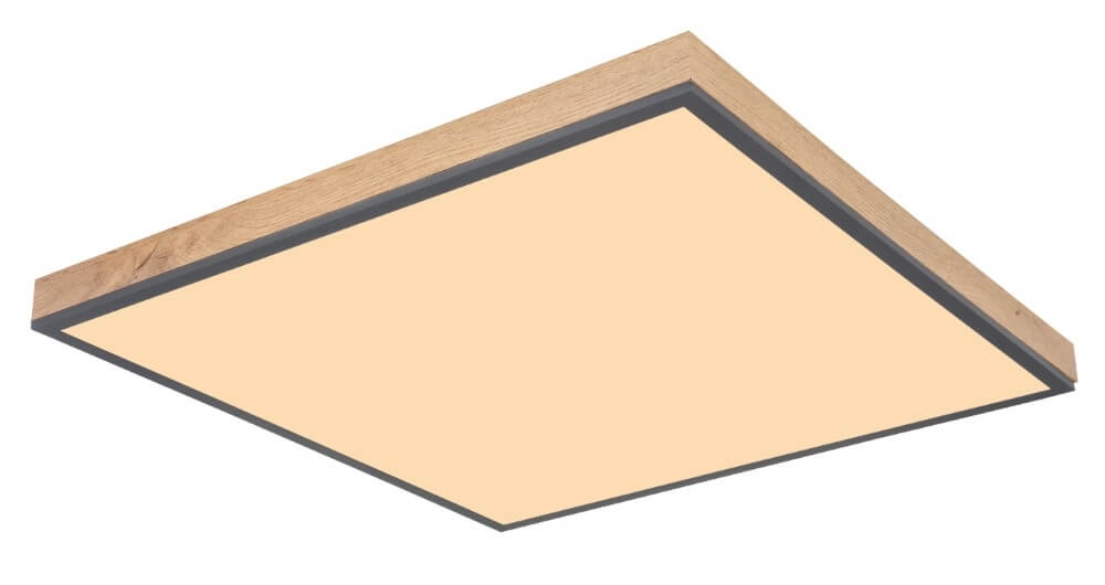 Wooden LED ceiling lamp Doro 59x59 cm