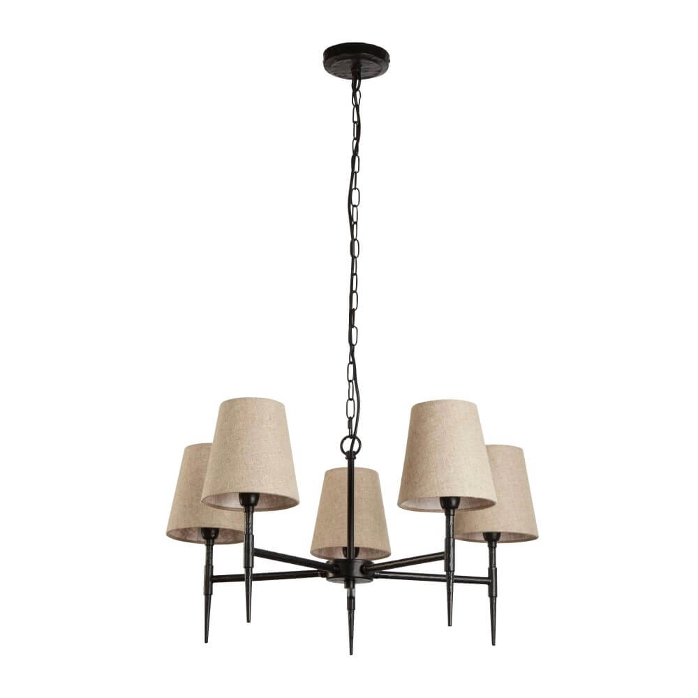 5-light pendant lamp Gothic black