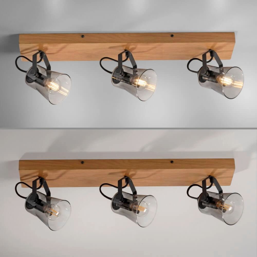Ceiling lamp Green Langstrom wood 3-light Just Light 4043689994884