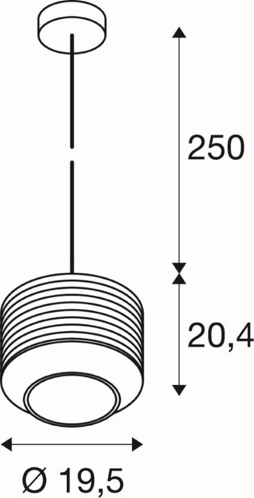Pendant lamp Pantilo Rope 20 smoke glass - Ø 19.5cm SLV 4024163280938