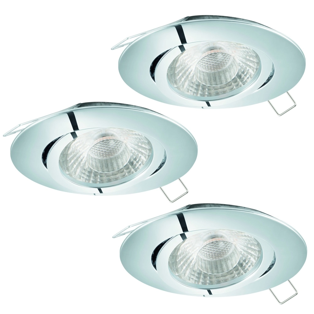 Set of 3 recessed spotlights Tedo 1 chrome