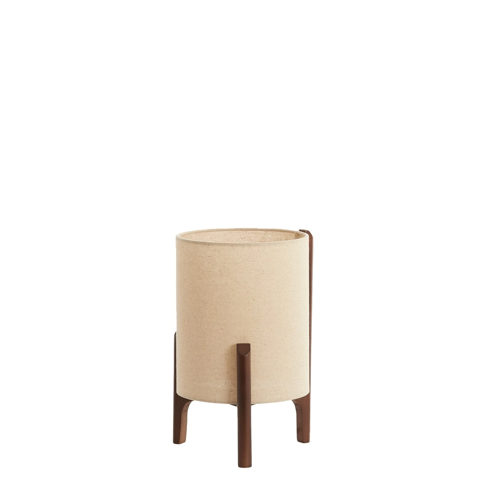 Table lamp Litto Ø 22cm - walnut with natural linen