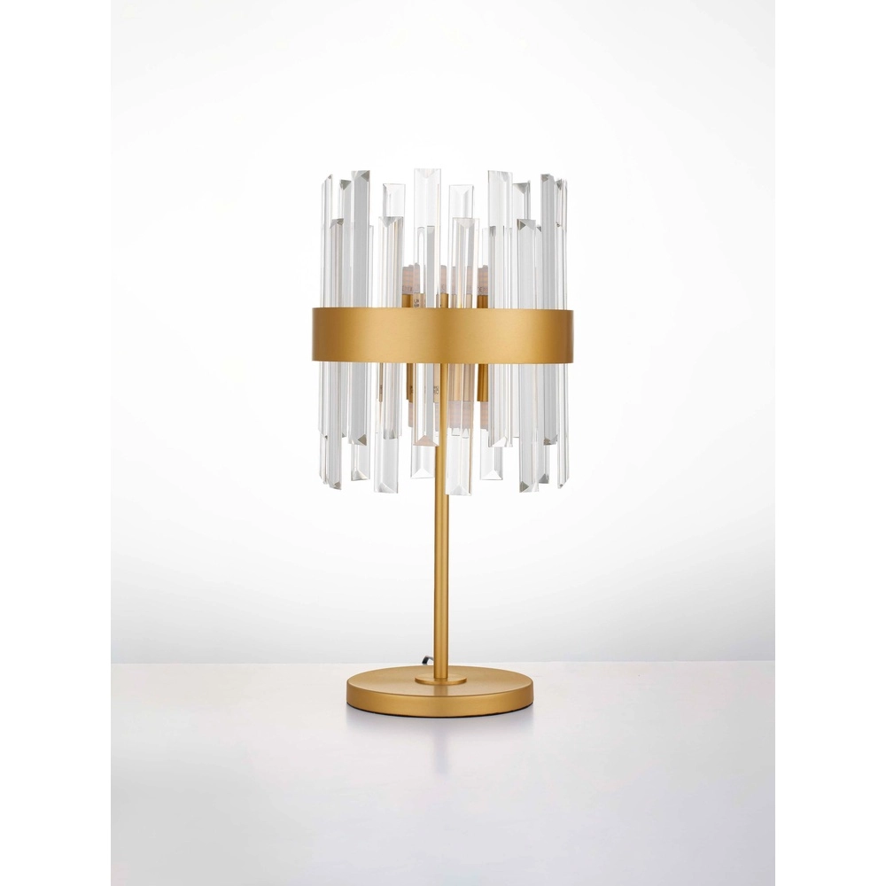 Golden table lamp Crown Ø 25cm Lyora 5212017468345