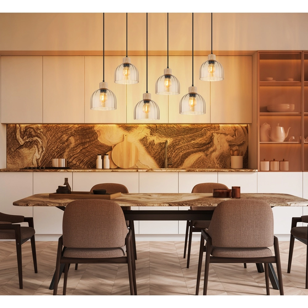 6-light pendant lamp Swanson Black Globo 9007371586653