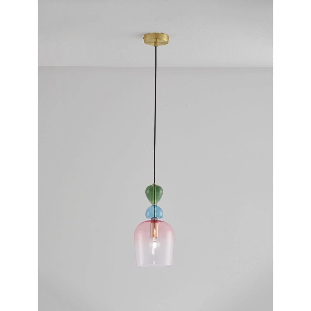 Colored pendant lamp Murano pink Lyora 5212017434197