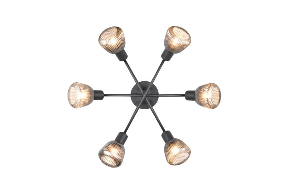 Ceiling lamp Tarifa with ribbed glass Trio 4017807615869