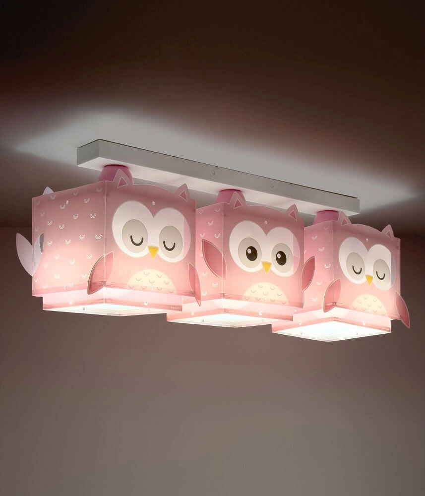 Children's room ceiling lamp Pink Owl Dalber 8420406644837