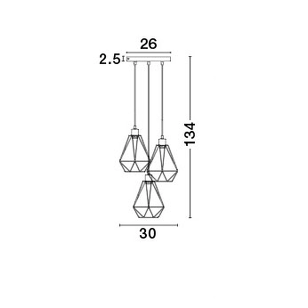 Pendant lamp Paolo 3-light black Lyora 5212017407870