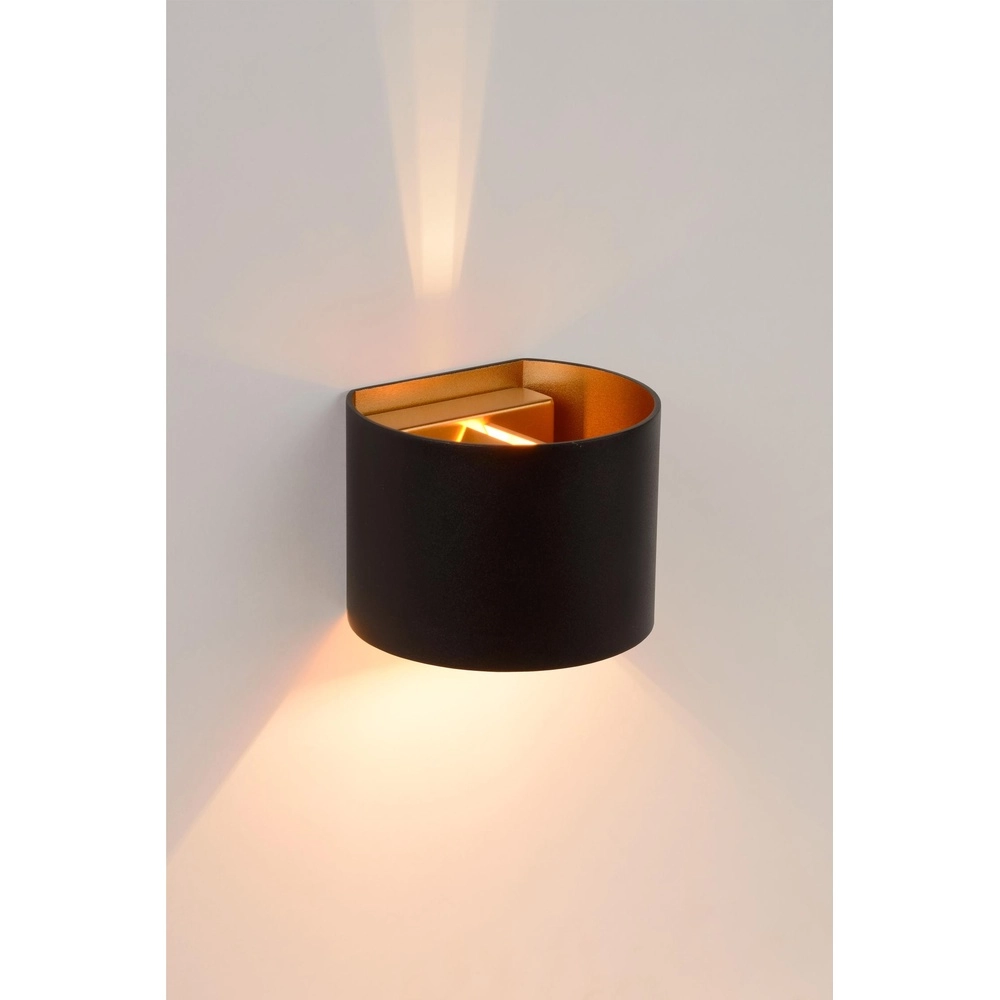 Rounded wall spot Xio 2700K black Lucide 5411212092007
