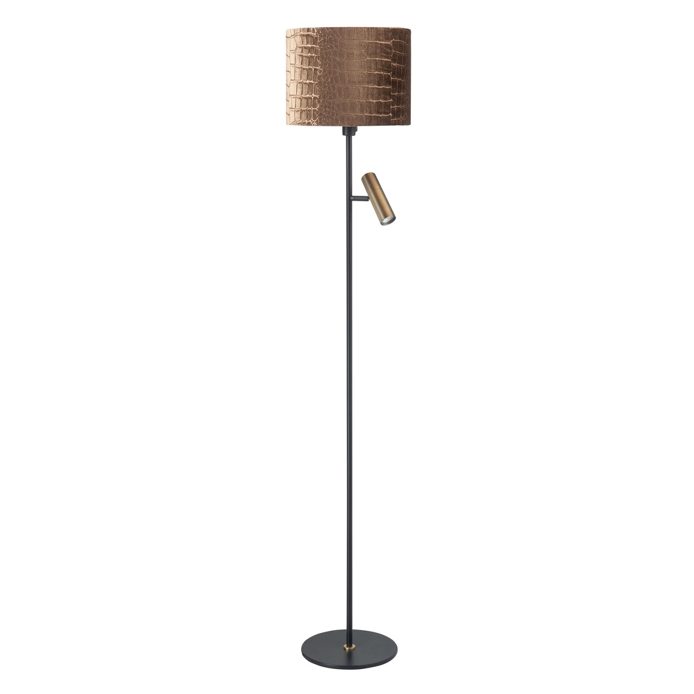 Country floor lamp Trend black with copper bronze