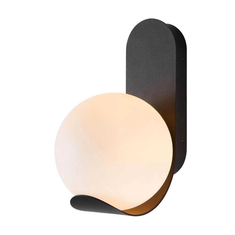 Design outdoor lamp Dalius black with white sphere