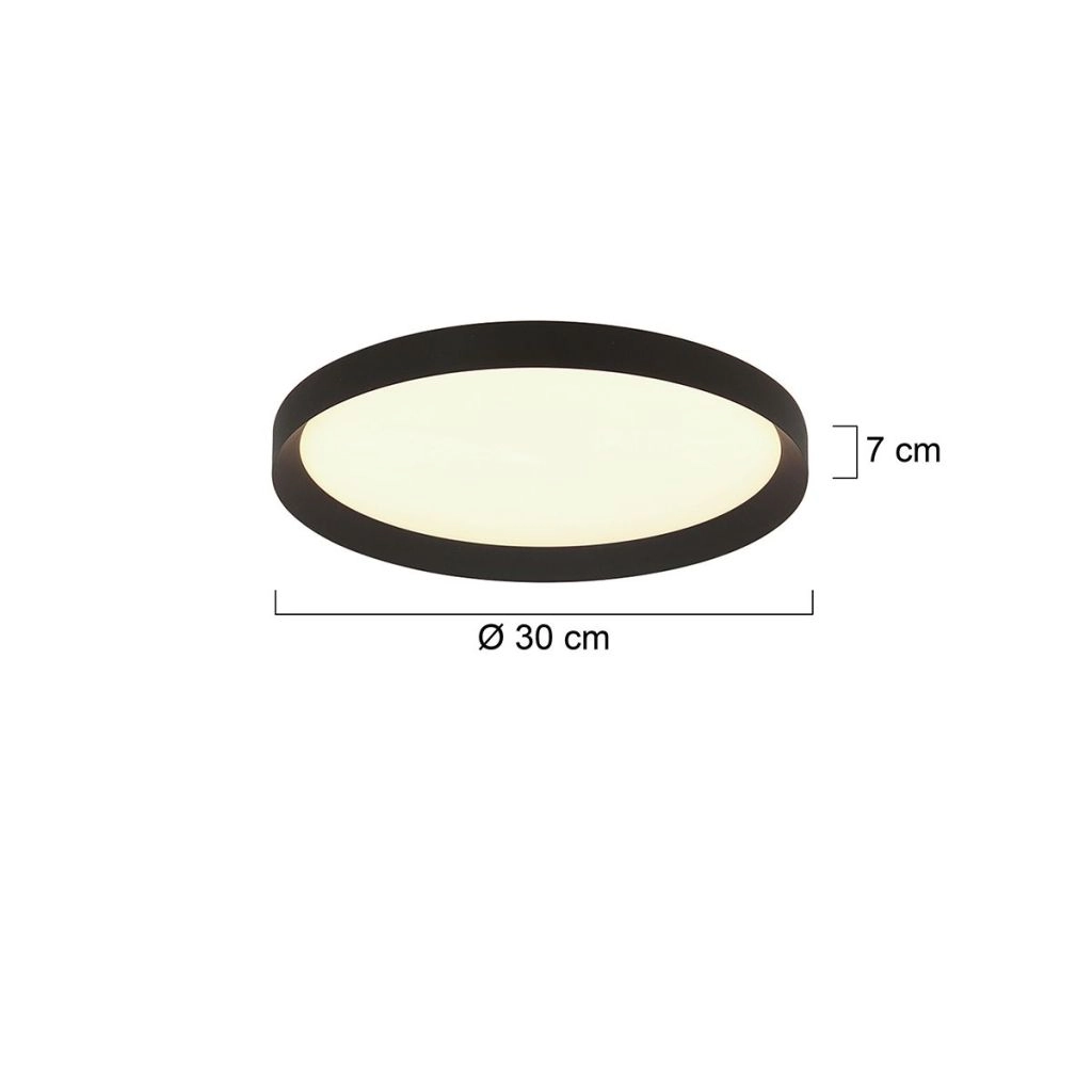 Modern ceiling light Flady black Ø30cm Steinhauer 8712746181012