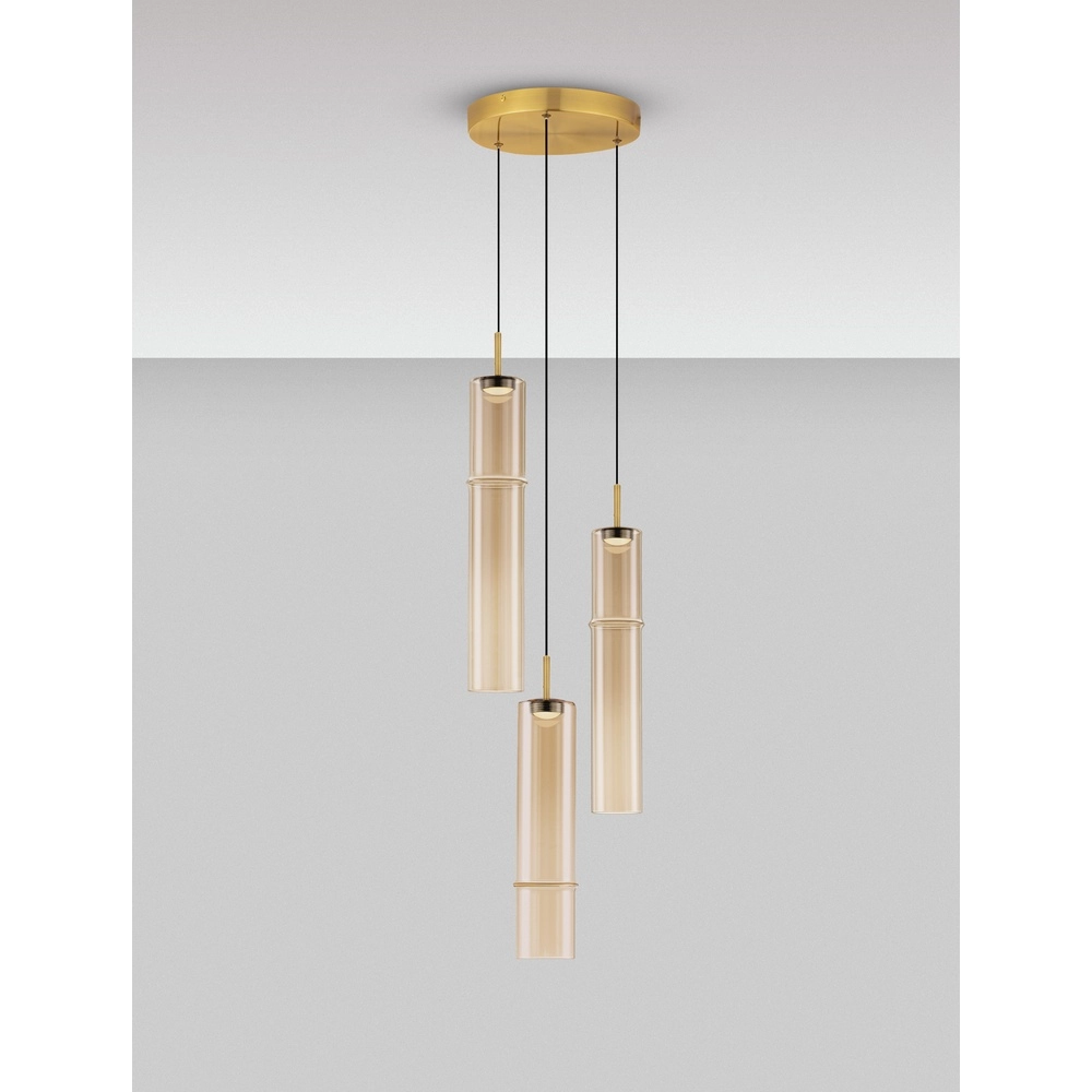 Unique pendant lamp Sano 3-light gold Lyora 5212017474049