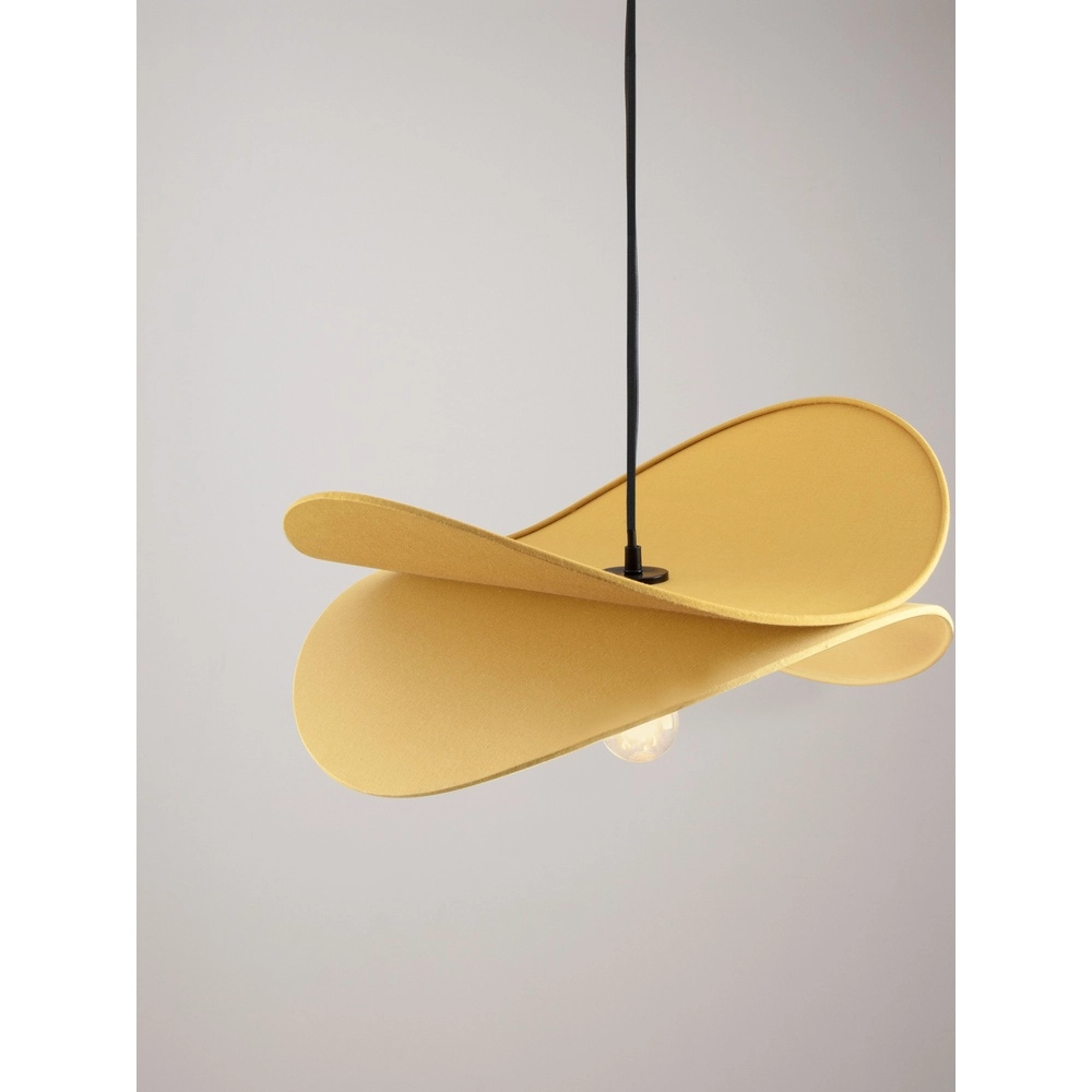 Modern pendant lamp Luve black with yellow Lyora 5212017493705