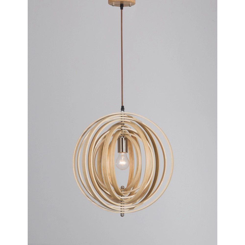 Modern pendant lamp Asco wood Ø 43cm Lyora 5212017424945