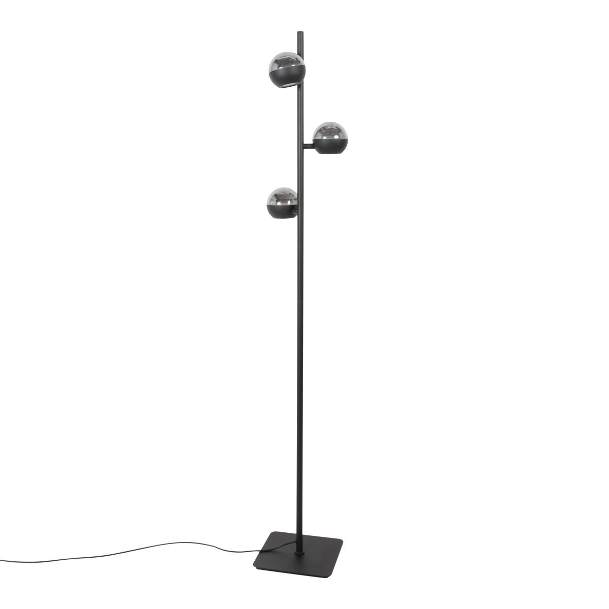 Led floor lamp Belluno 3-light black - glass Steinhauer 8712746183986