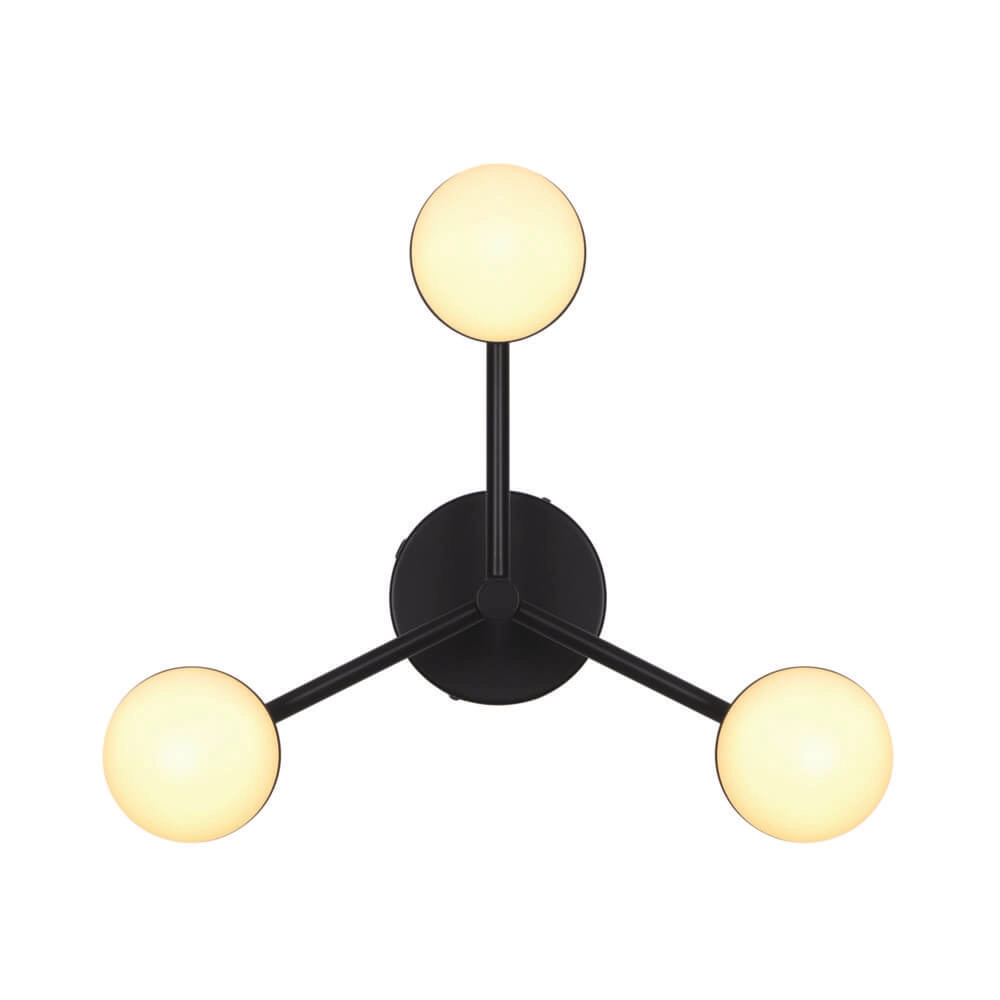 Black ceiling lamp Contina Design 3-light Nordlux 5704924024306