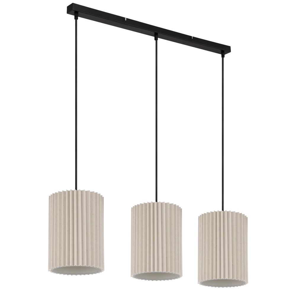 3-light pendant lamp Page black with white straight Globo 9007371522606