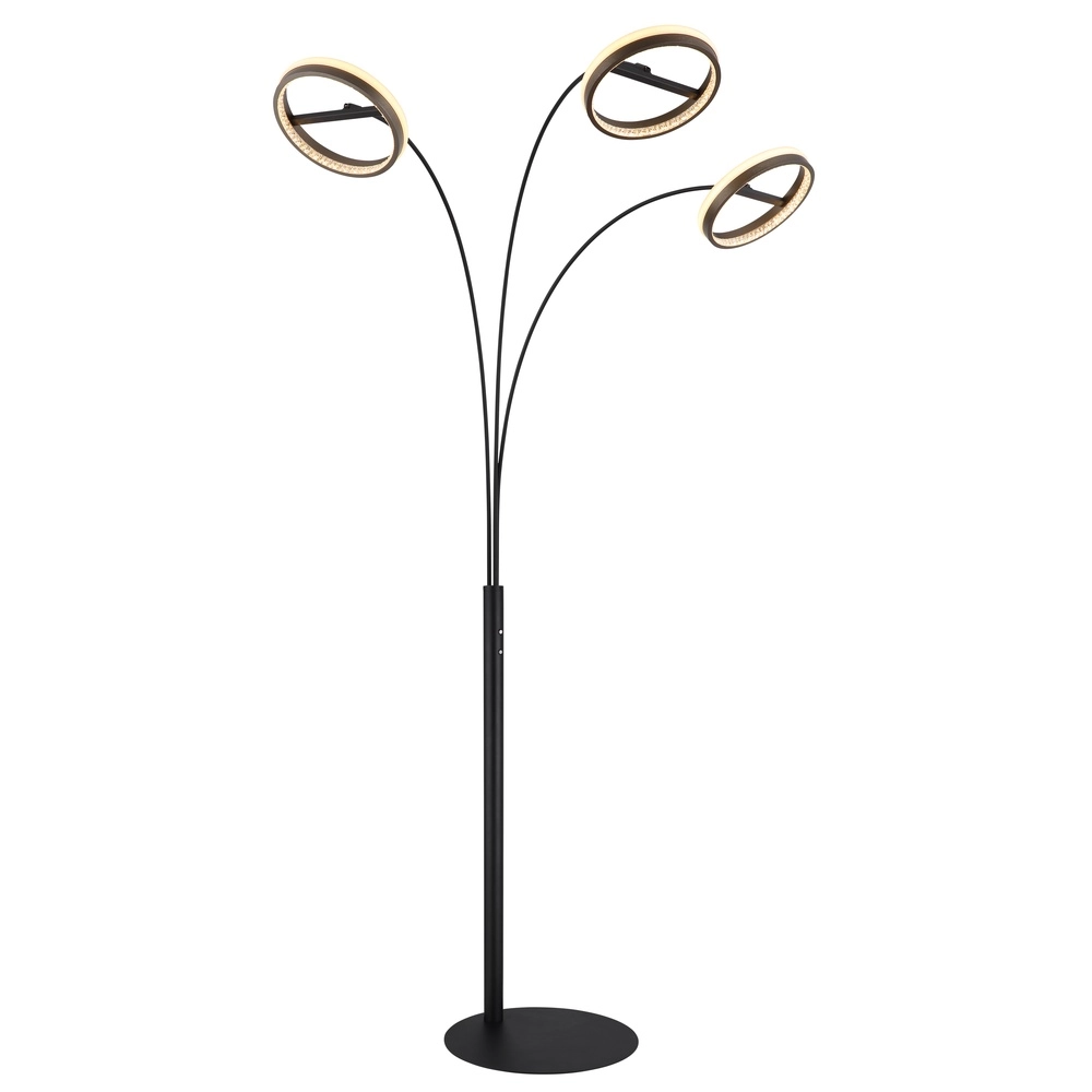 Design floor lamp Della 3-light black Globo 9007371468744