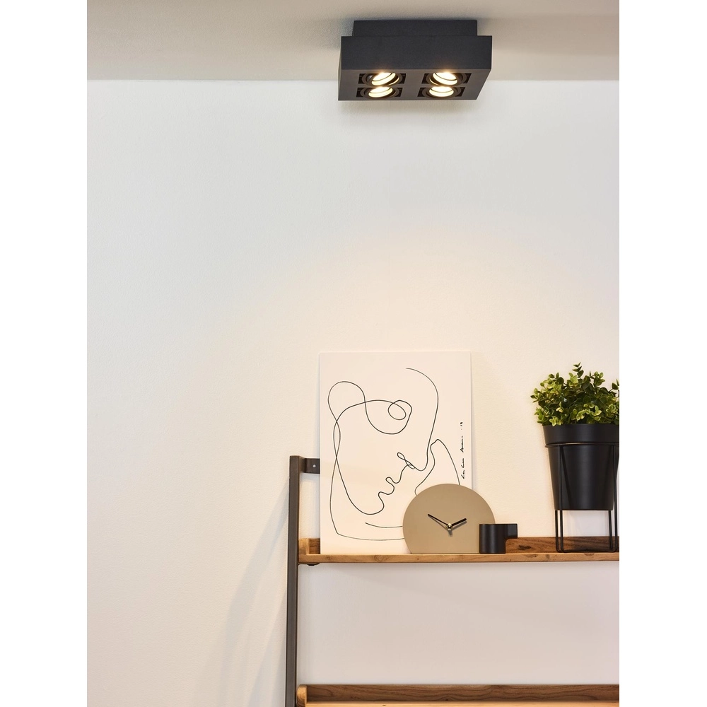 Ceiling spotlight Xirax 4 x 5W black Lucide 5411212092342