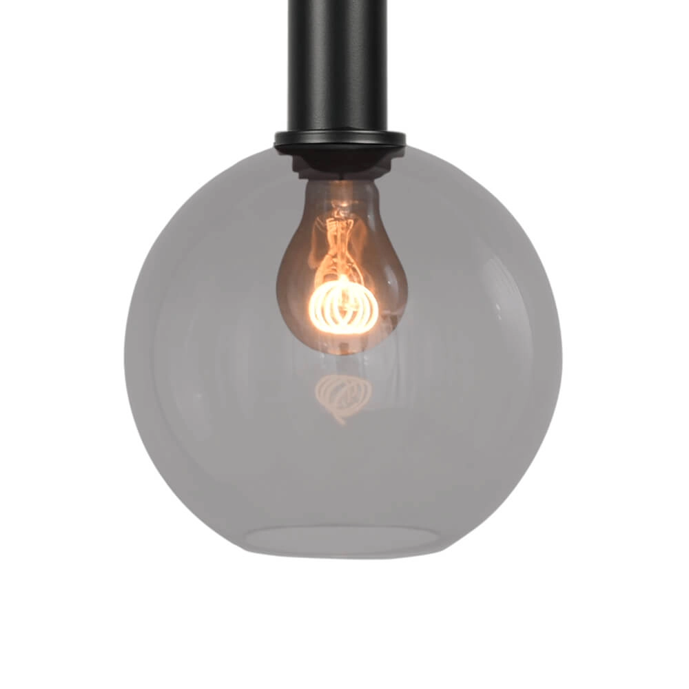 Hanging lamp Ø 20cm Bella 2 Black with smoke glass Masterlight 8718121256382