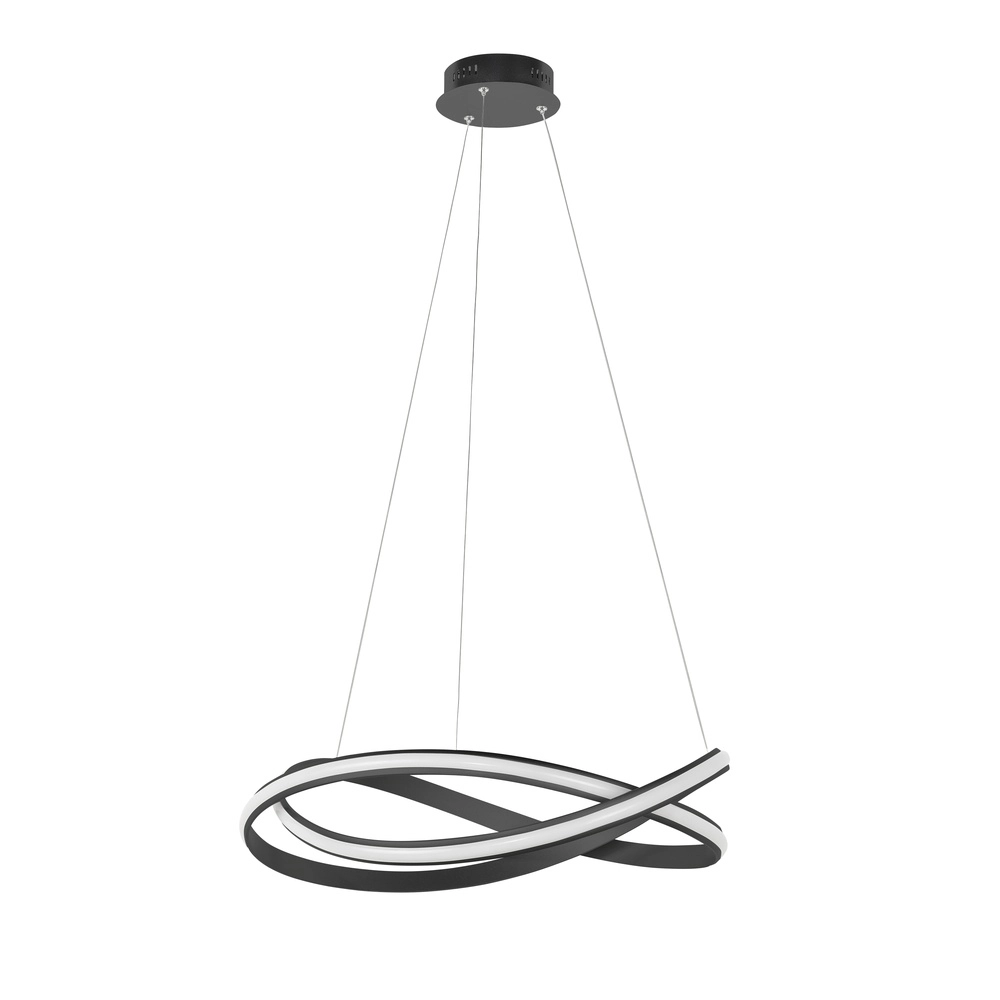 Pendant lamp Waves XL design black Ø 70cm