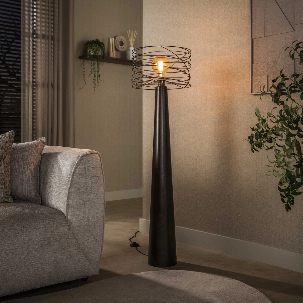 Urban brown floor lamp Curl with wire cap
